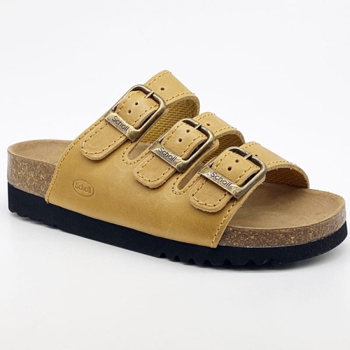 Wygodne kapki Scholl Rio Wedge (brązowe), E-F-G