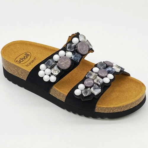 Zdrowotne KLAPKI SCHOLL Sintra 2 Straps czarne, TĘGOŚĆ E-F-G