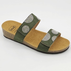 KLAPKI Scholl DUBAI 2 Straps oliwkowe, TĘGOŚĆ E-F-G 