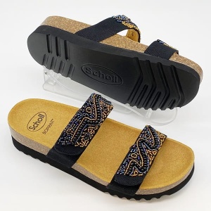 Wygodne klapki Zafirah Scholl F26991 1230 (czarne) tęgość F-G-H