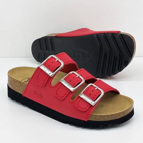 Damskie klapki Scholl Rio Wedge AD MF26454 czerwone, tęgość E-F-G
