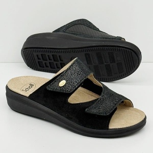 Scholl szerokie klapki przy haluksach Antonia Elastic F31256 1004 (czarne) tęgość G-H-J