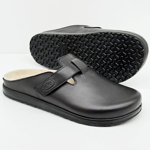 Scholl ELIO klapki skórzane męskie F32531 czarne, tęgość H 