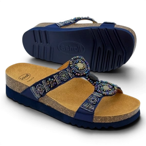 Zdrowotne Scholl klapki New Bogota F26607 3904 (dk blue) G