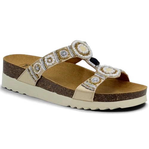 Klapki Scholl New Bogota F26607 3905 light gold, tęgość G (1)