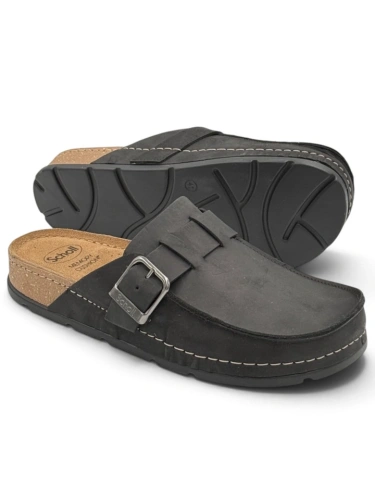 Klapki Scholl Bora Moccasin Man F32630 1004 black, tęgość H  